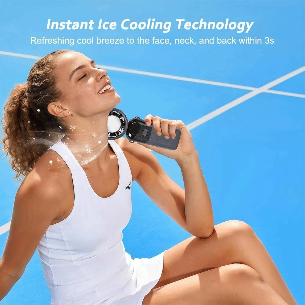 Instant Ice Cooling Technology  
Refreshing cool breeze to the face, neck, and back within 3s