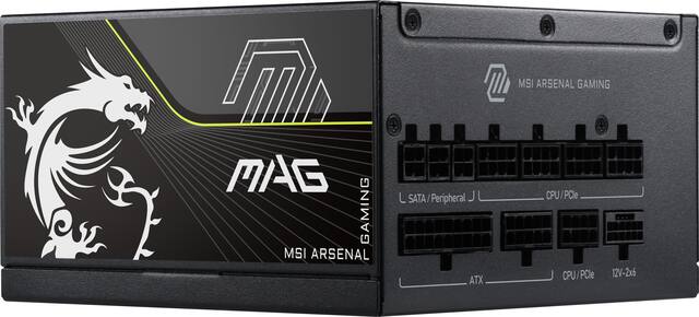 MSI - MAG A1000PLS PCIE5 - Full Modular - 80 Plus Platinum 1000W - 105°C Main Capacitor - ATX 3.1 Ready - Gaming Power Supply - Black
