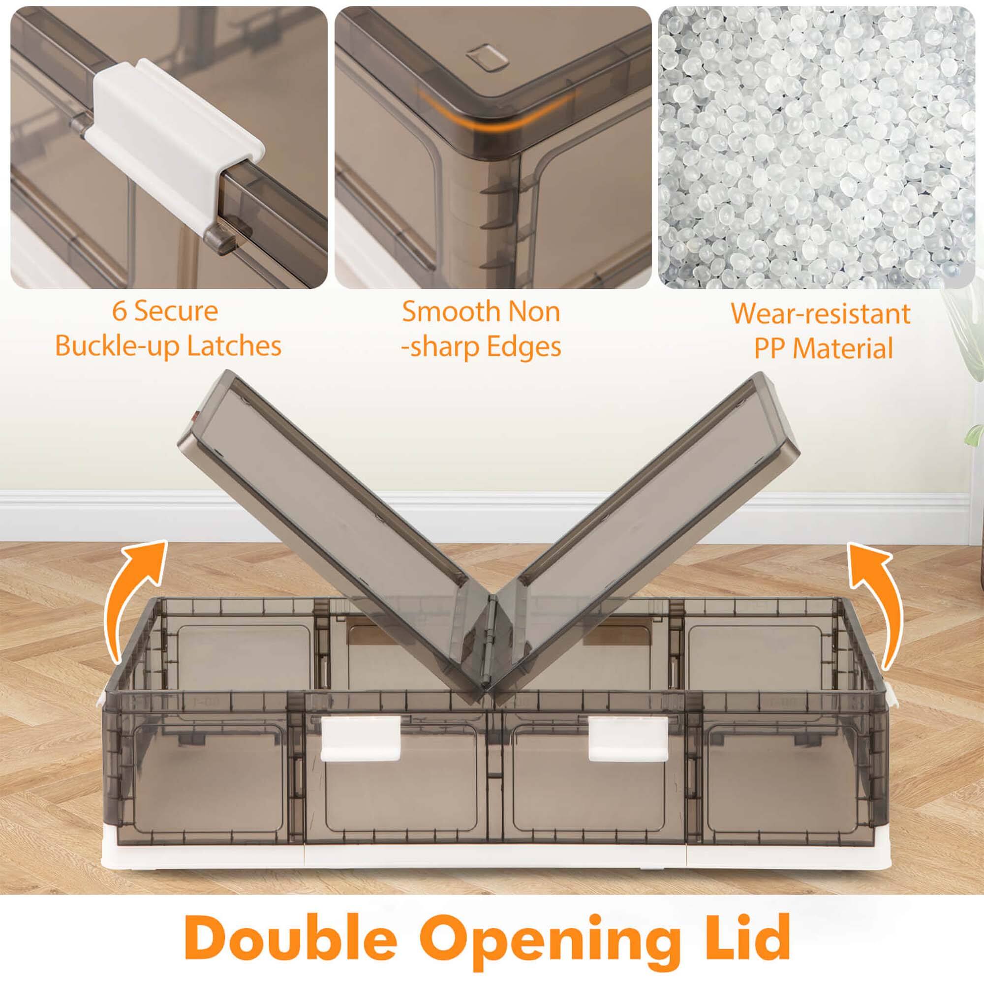 6 Secure Buckle-up Latches  
Smooth Non-sharp Edges  
Wear-resistant PP Material  
Double Opening Lid