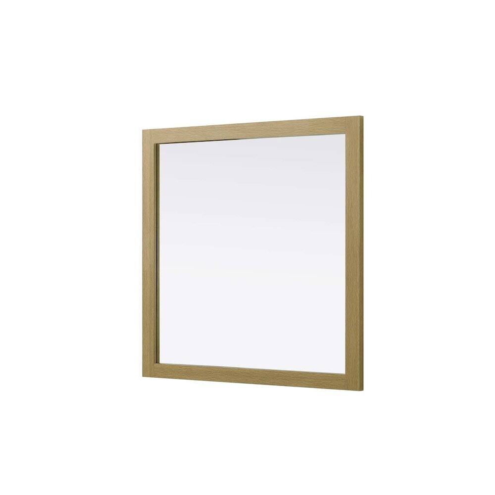 Alt View 1. Elegant Kitchen and Bath - Noah Wooden Square Mirror 36 x 36 in Honey Brown - Honey Brown.