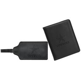 MOJO - Dallas Cowboys Leather Luggage Tag & Passport Holder Set - Black