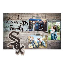 Fan Creations - Chicago White Sox 11" x 19" I Love My Family Clip Photo Frame - Multicolor