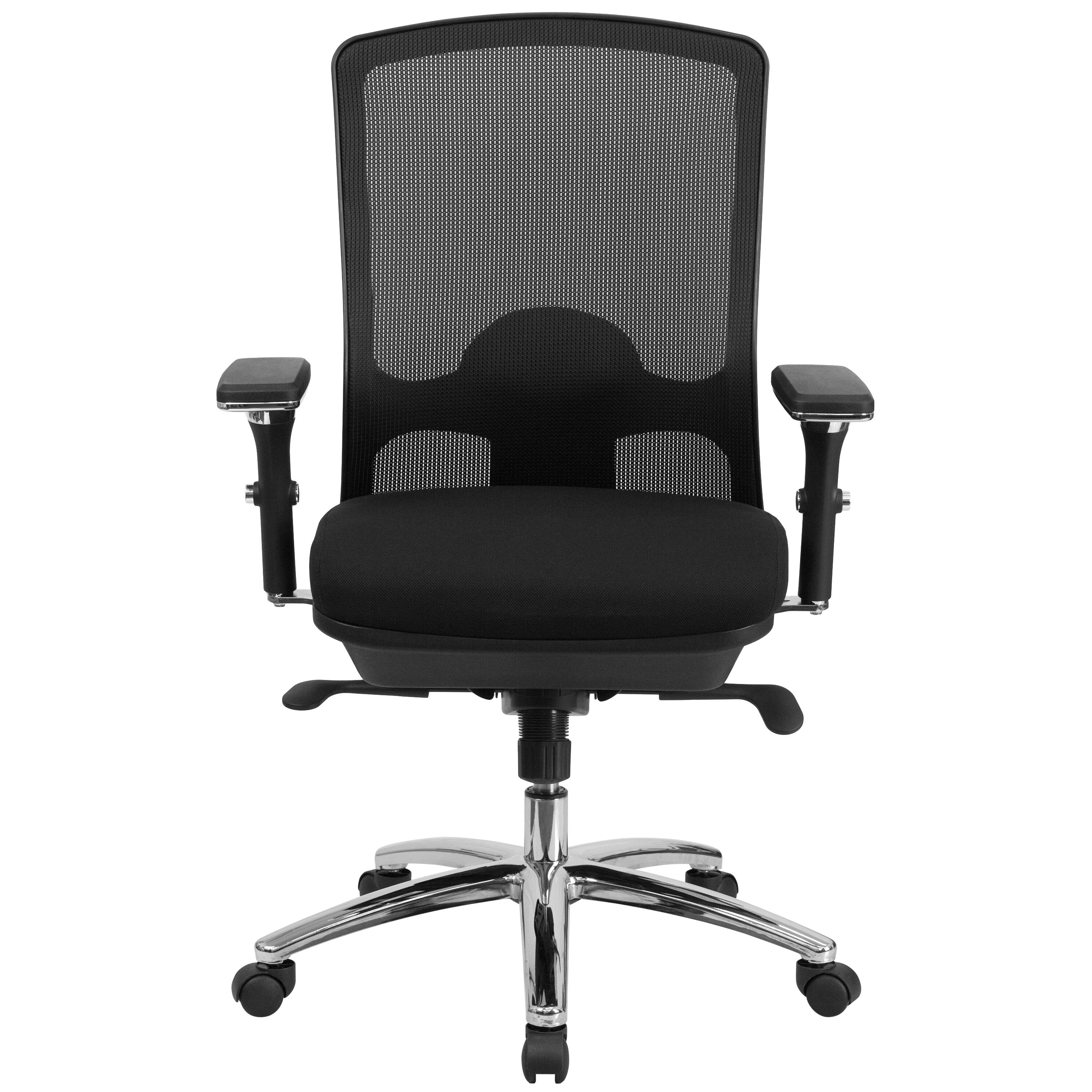 Alt View 7. Emma + Oliver - 24/7 Intensive Use Big & Tall 350 lb. Rated Mesh Multifunction Swivel Ergonomic Office Chair with Synchro-Tilt - Black.