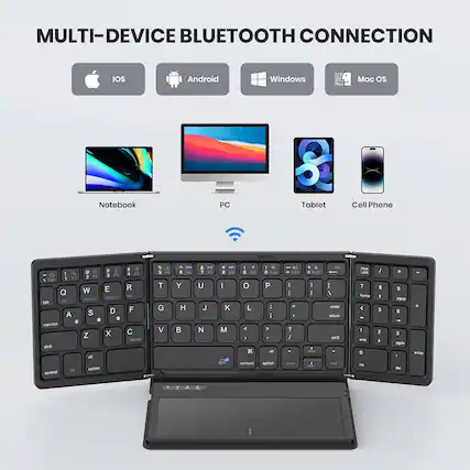 MULTI-DEVICE BLUETOOTH CONNECTION
IOS Android Windows Mac OS
Notebook PC Tablet Cell Phone
Q W E R T Y U I O P
A S D F G H J K L
Z X C V B N M
tab capslock shift control option
Android Windows Mac
Pairing
enter return home pgup pgdn del