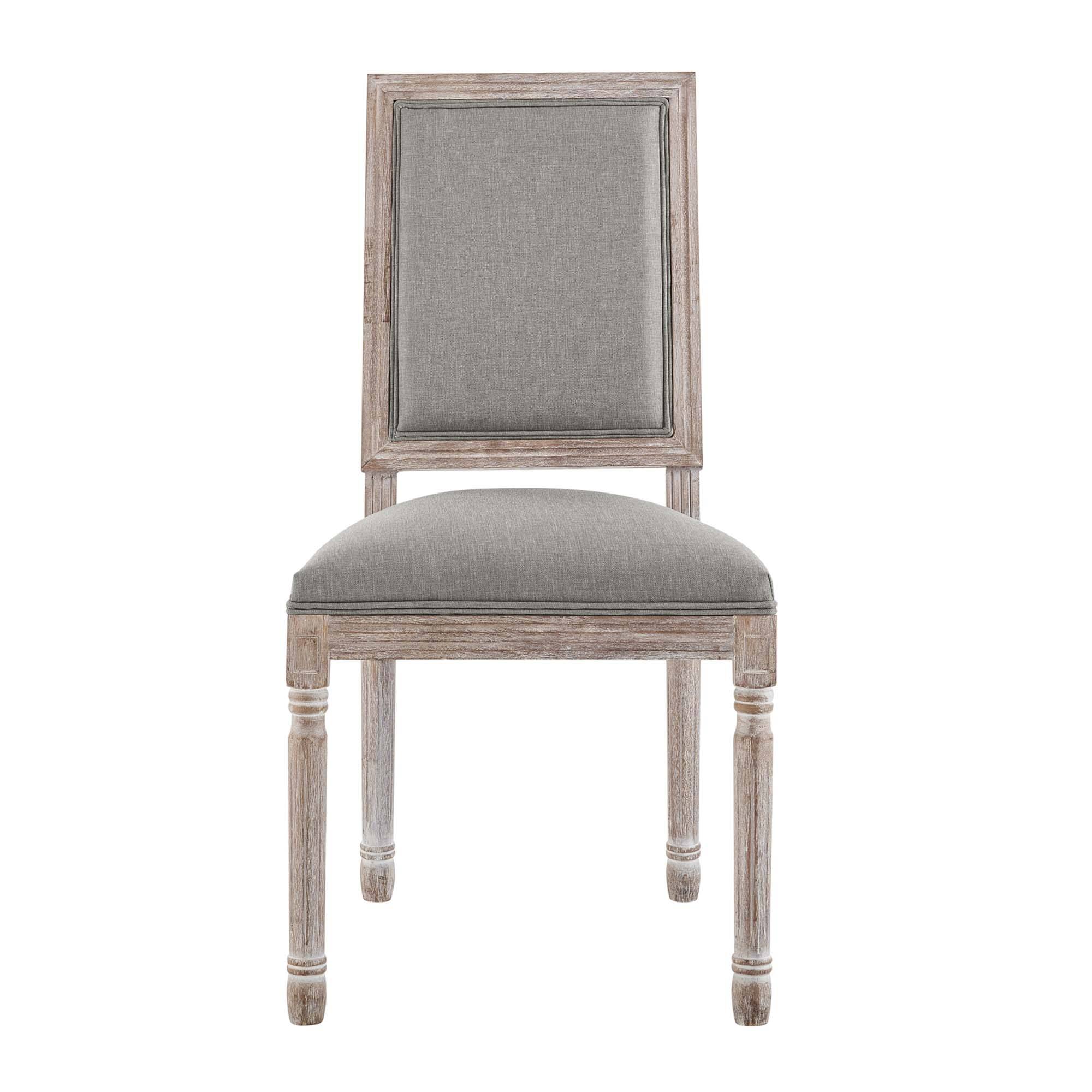 Alt View 4. Modway - Court Upholstered Fabric Dining Side Chair Set of 2 by Modway - Light Gray.