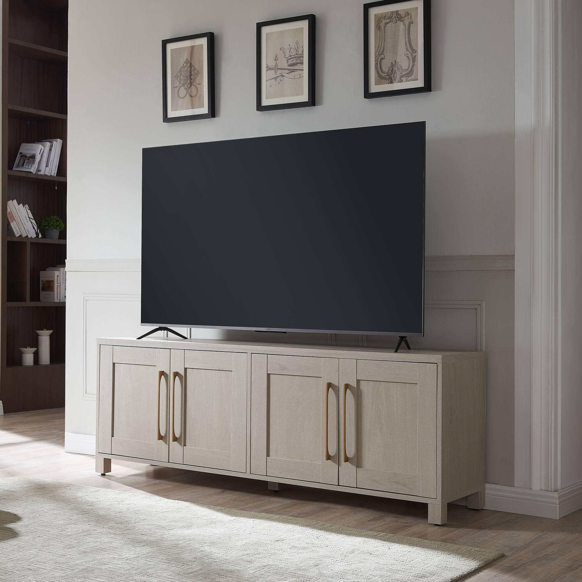 Alt View 1. Hudson&Canal - Chabot TV Stand for Most TVs up to 75" - Alder White.