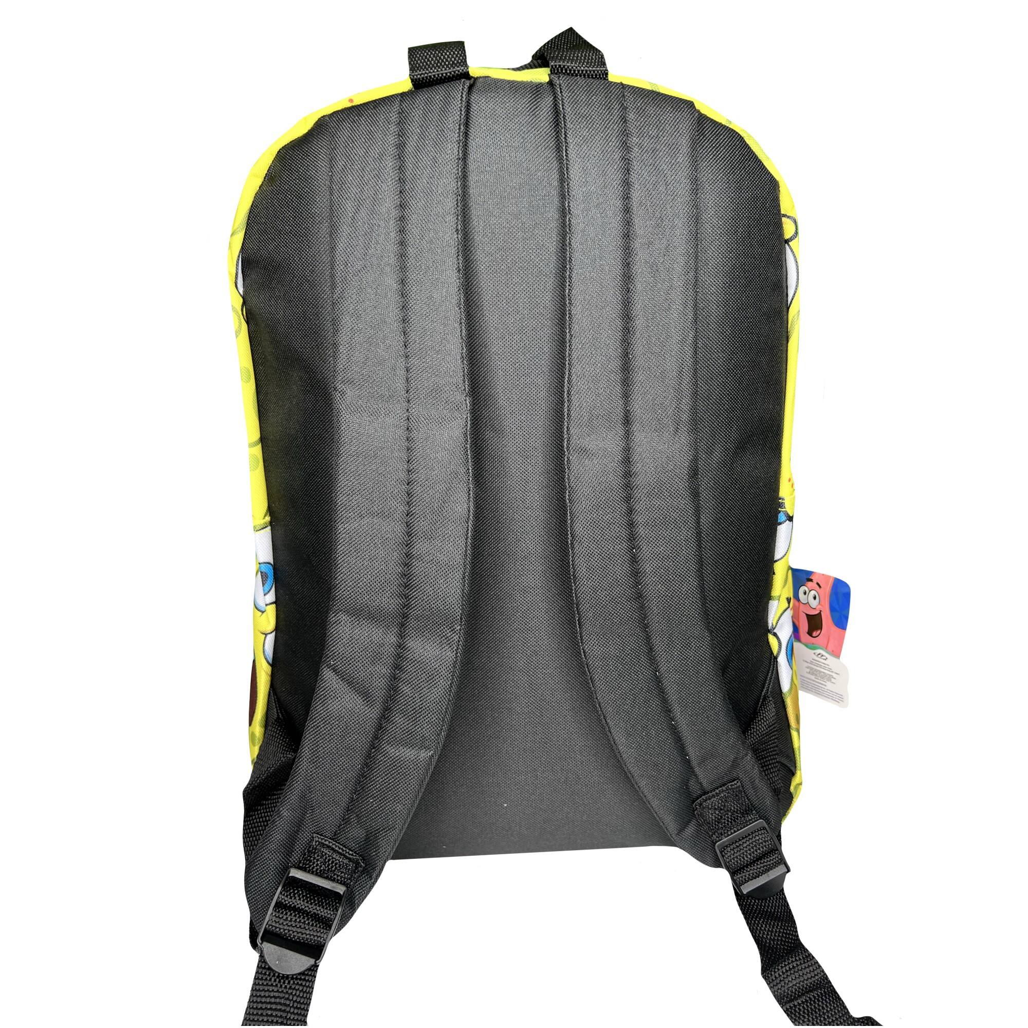 Alt View 3. UPD - Sponge Bob All Over Print Nylon School Backpack 16" Bookbag for Girls & Boys - Multicolored.