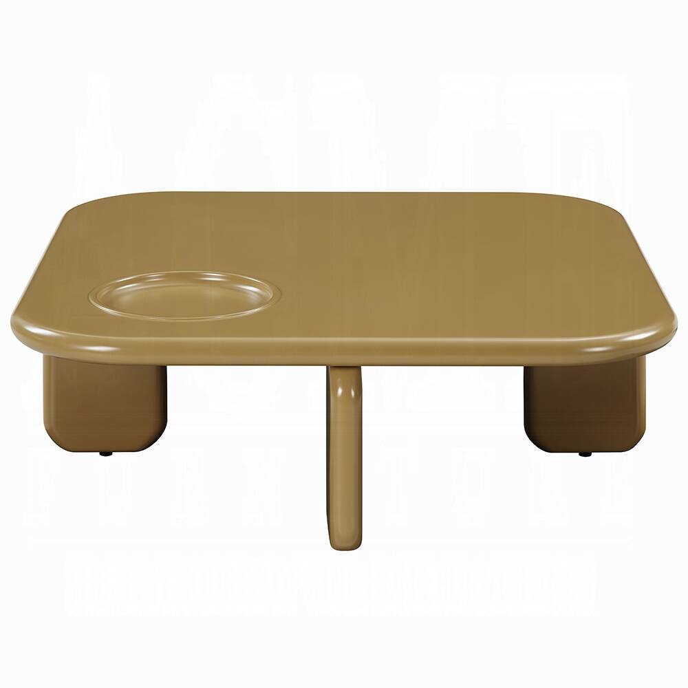 Alt View 1. Manhattan Lane - Jeny Coffee Table, 35 Inch Square Top with Rounded Corners - Yellowish Brown.