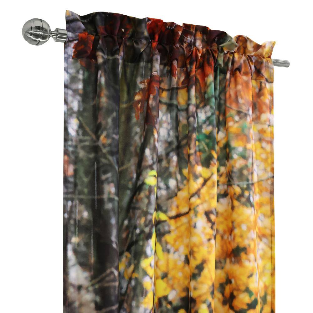 Left. Commonwealth Home Fashions - Habitat Photo Real Printed Mighty Pair of Wolves Light Filtering Pole Top Curtain Pair Each Panel 38" x 84" Multicolor - Multi.
