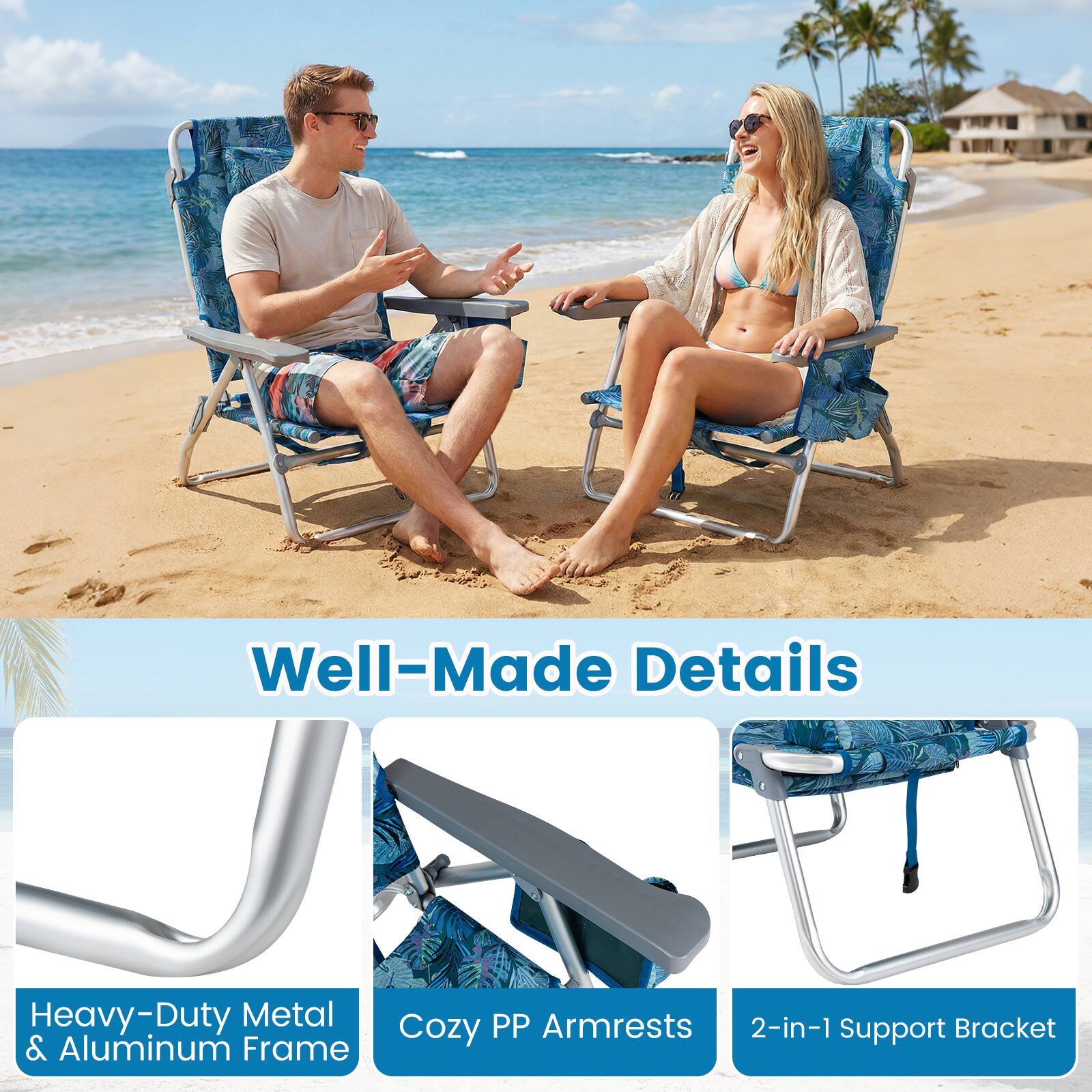 Well-Made Details

Heavy-Duty Metal & Aluminum Frame

Cozy PP Armrests

2-in-1 Support Bracket