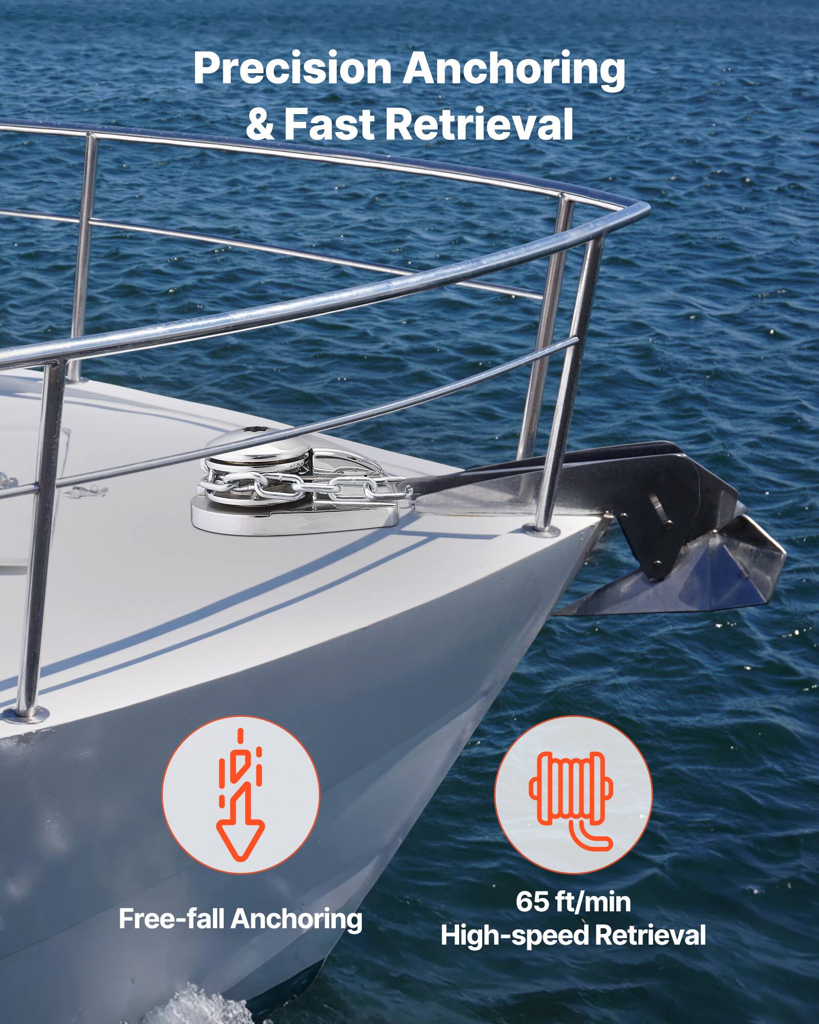 Precision Anchoring & Fast Retrieval  
65 ft/min Free-fall Anchoring  
High-speed Retrieval