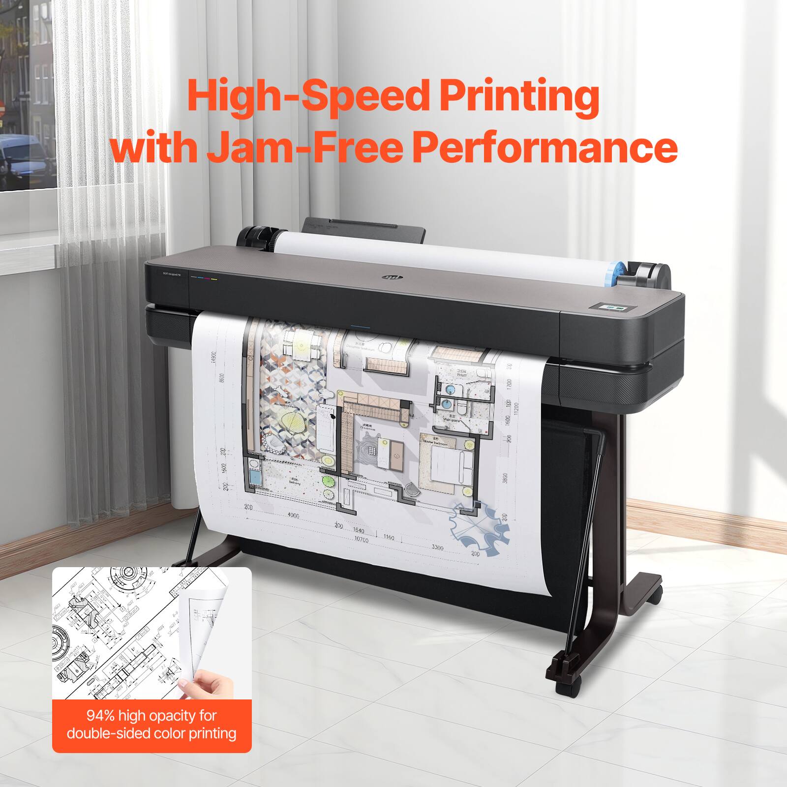 High-Speed Printing with Jam-Free Performance

94% high opacity for double-sided color printing