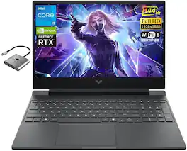 HP - Victus 15.6" FHD 144Hz Gaming Laptop, 8-Core Intel Core i5-12450H NVIDIA GeForce RTX 3050, 16GB RAM 1TB SSD, w/hub - Mica Silver