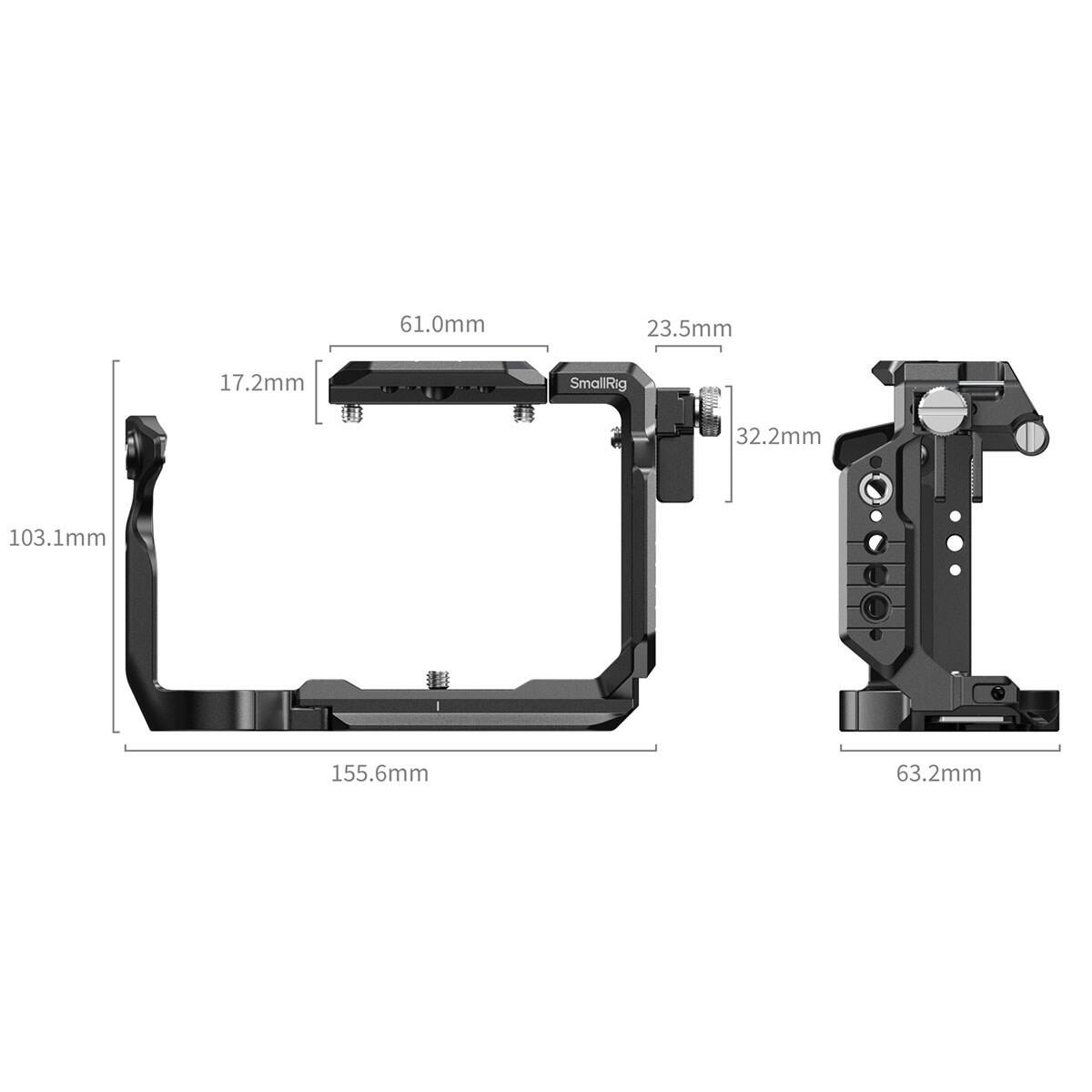 61.0mm  
23.5mm  
17.2mm  
SmallRig  
32.2mm  
103.1mm  
155.6mm  
63.2mm