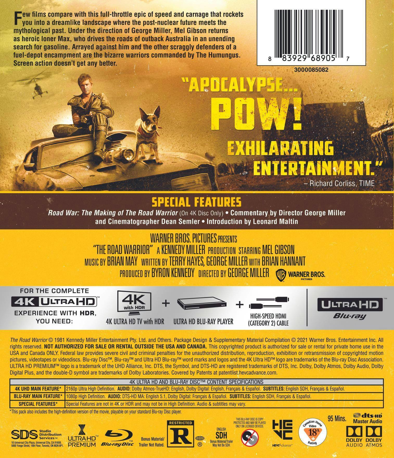 Back. Mad Max 2 (4K Ultra HD + Blu-ray) [UHD].