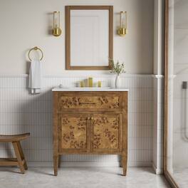 Elysian Bathroom Vanity Basin Included by Modway - White Brown