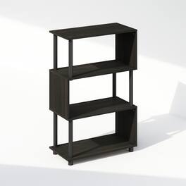 Furinno - Reed 4-Tier S-Shaped Bookcase, Bookshelf - Espresso
