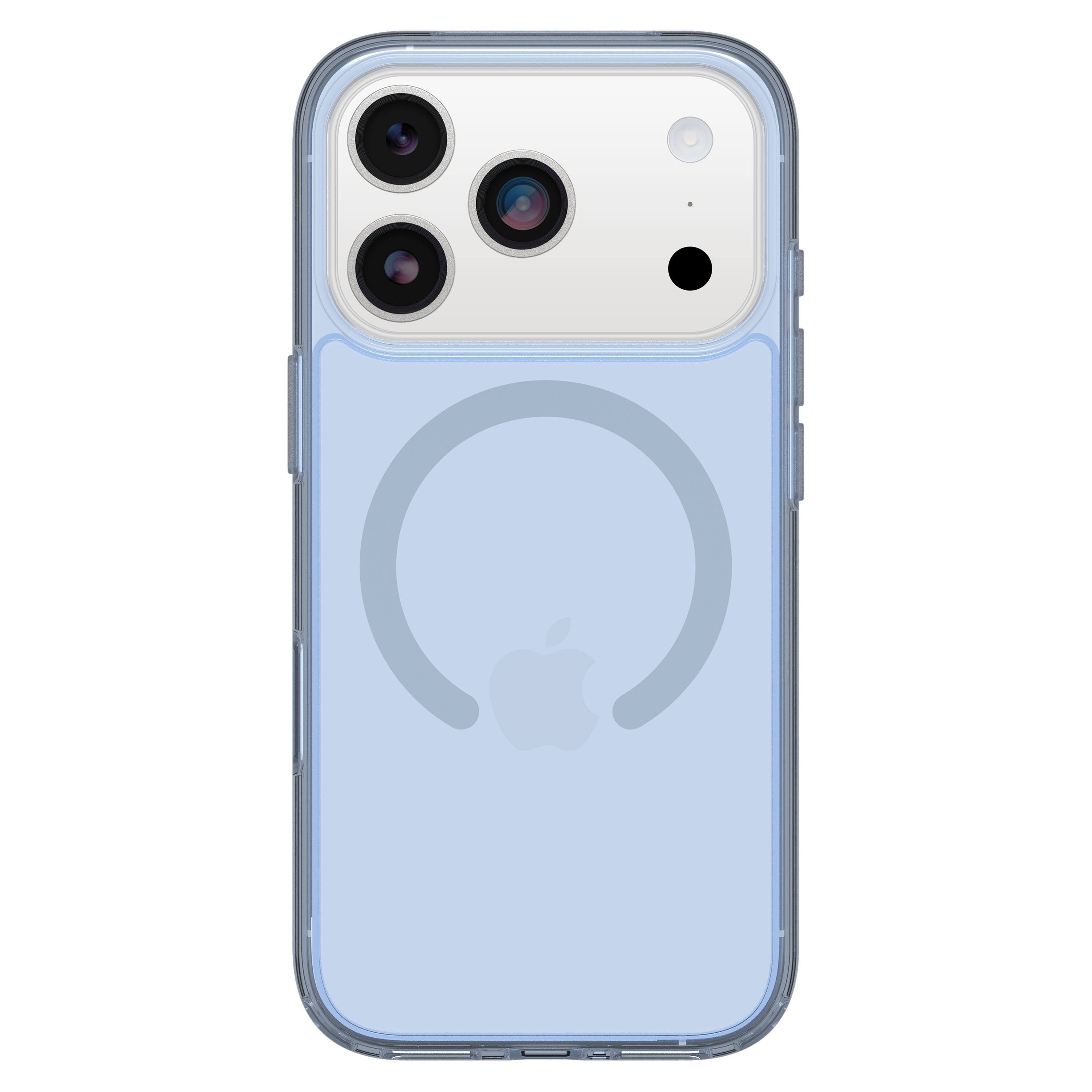 Angle. OtterBox - Symmetry Series Hard Shell for Apple iPhone 17 Pro - Blue.