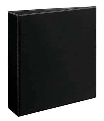 Front. Avery - Heavy Duty 2" 3-Ring View Binders, D-Ring - Black.