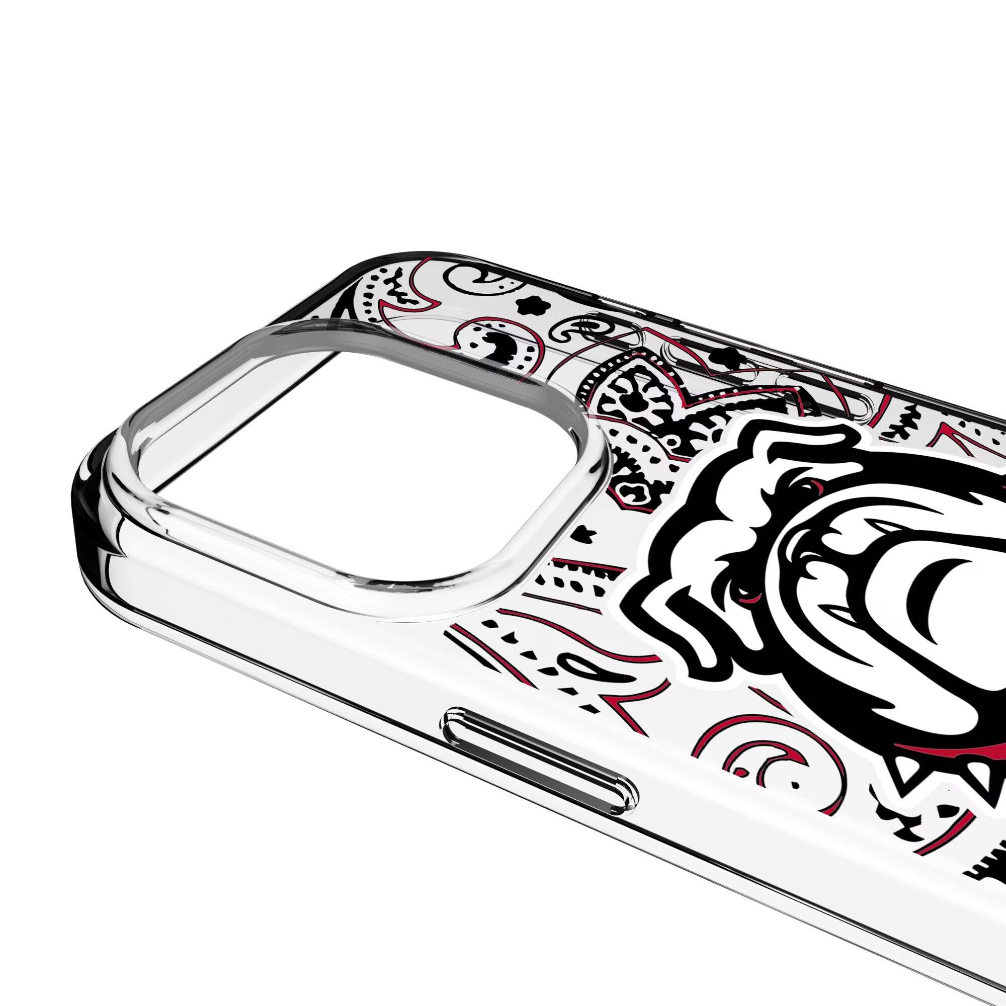 Alt View 2. Keyscaper - Georgia Bulldogs Paisley iPhone Clear Case - 16 Pro Max - Multicolor.