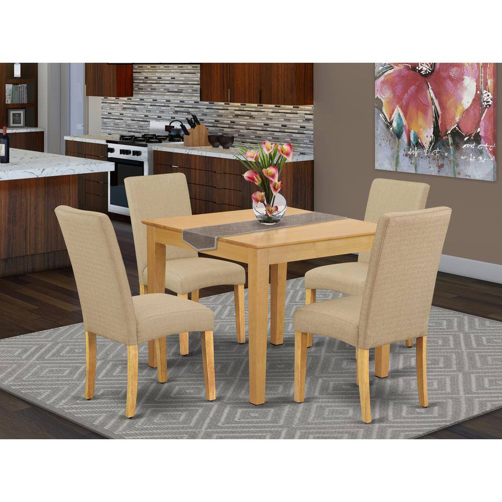 Left. East West Furniture - Dining Room Set Oak - Brown.