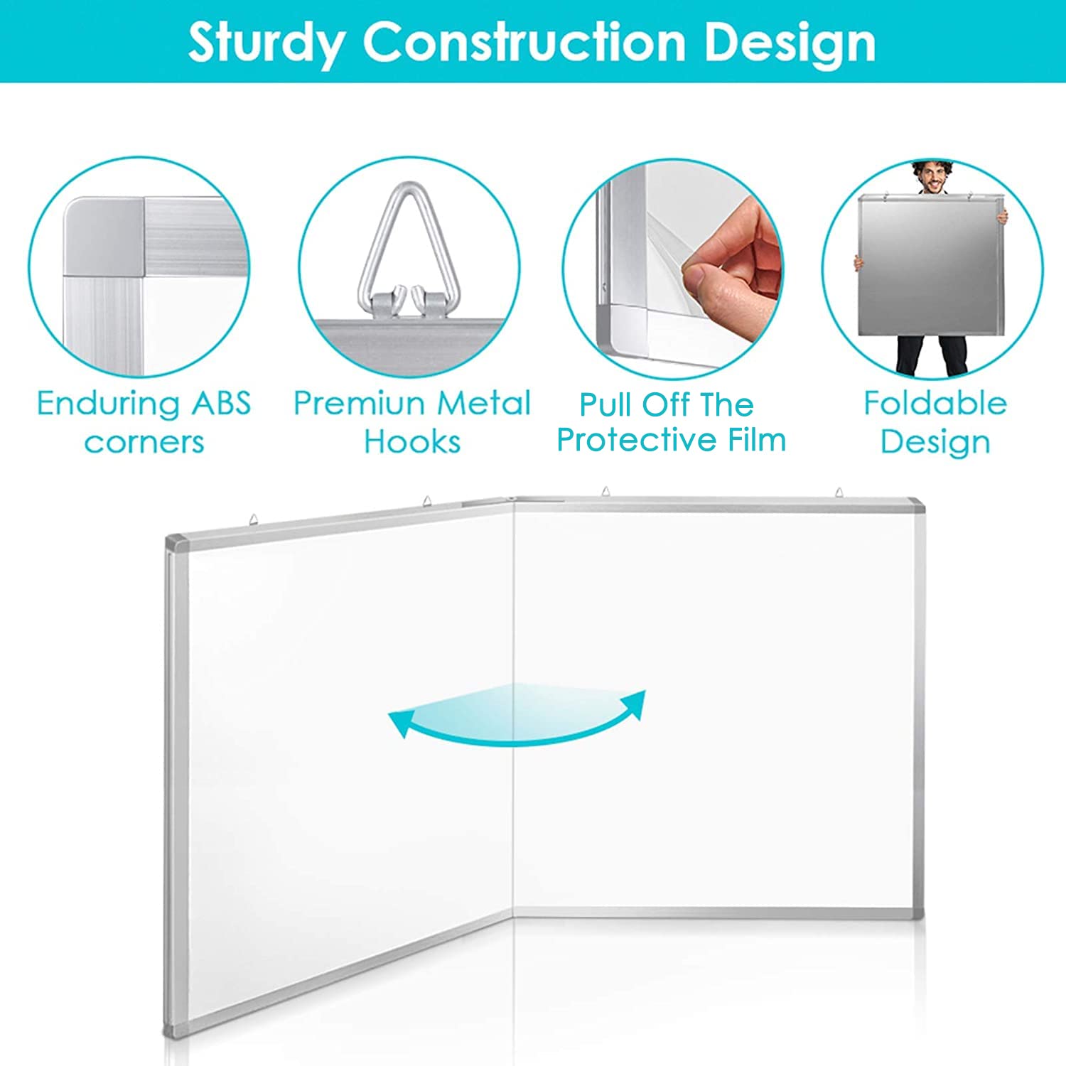 Sturdy Construction Design  
- Enduring ABS corners  
- Premium Metal Hooks  
- Pull Off The Protective Film  
- Foldable Design