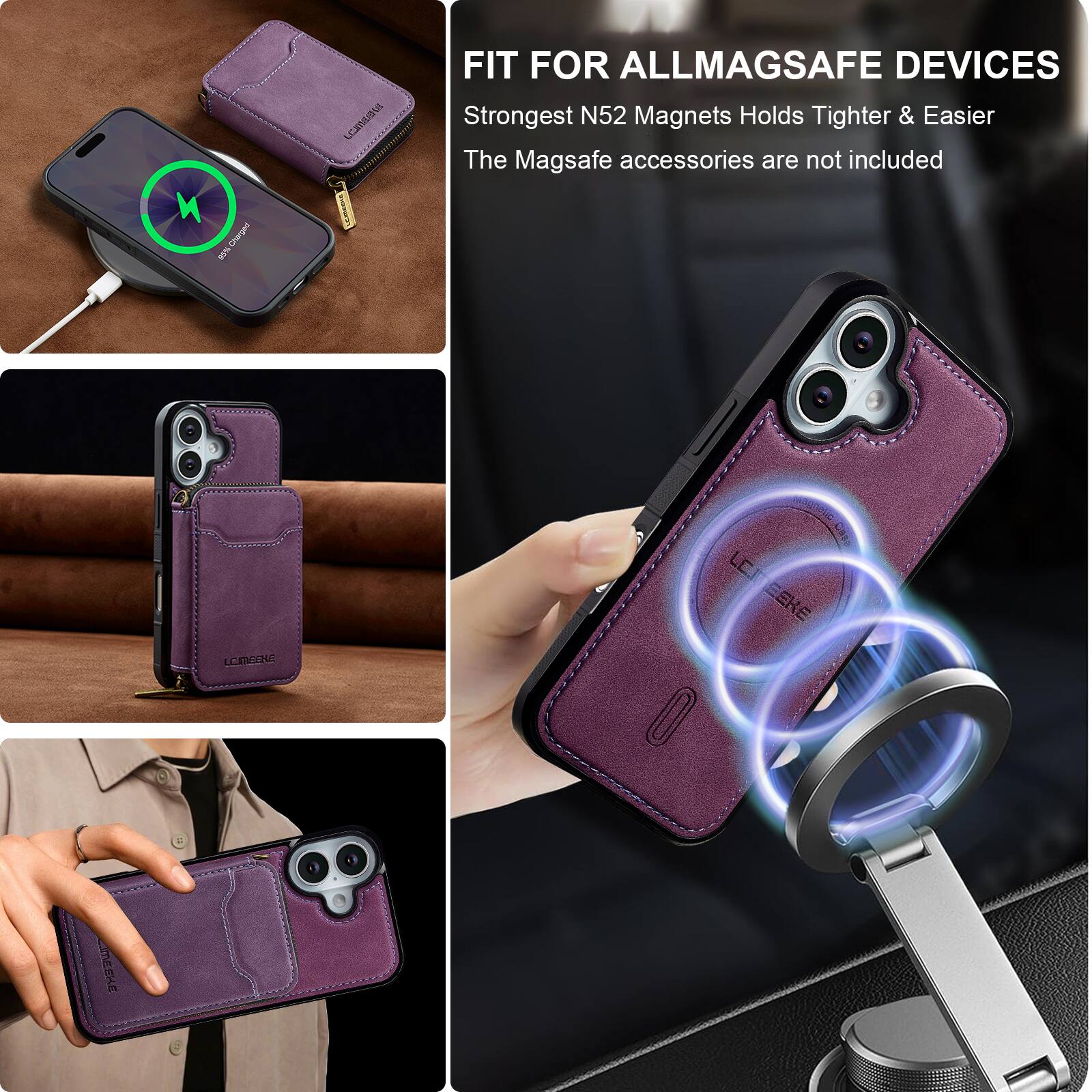 FIT FOR ALLMAGSAFE DEVICES  
Strongest N52 Magnets Holds Tighter & Easier  
The Magsafe accessories are not included