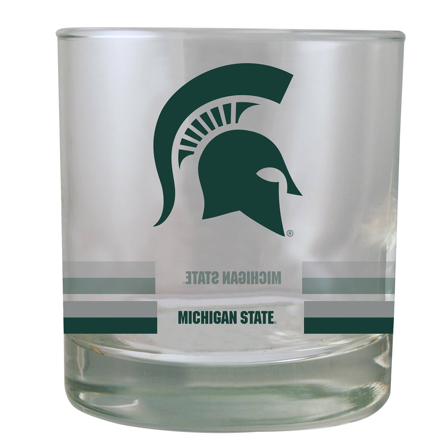 The Memory Company - Michigan State Spartans 10oz. Banded Rocks Glass - Multicolor