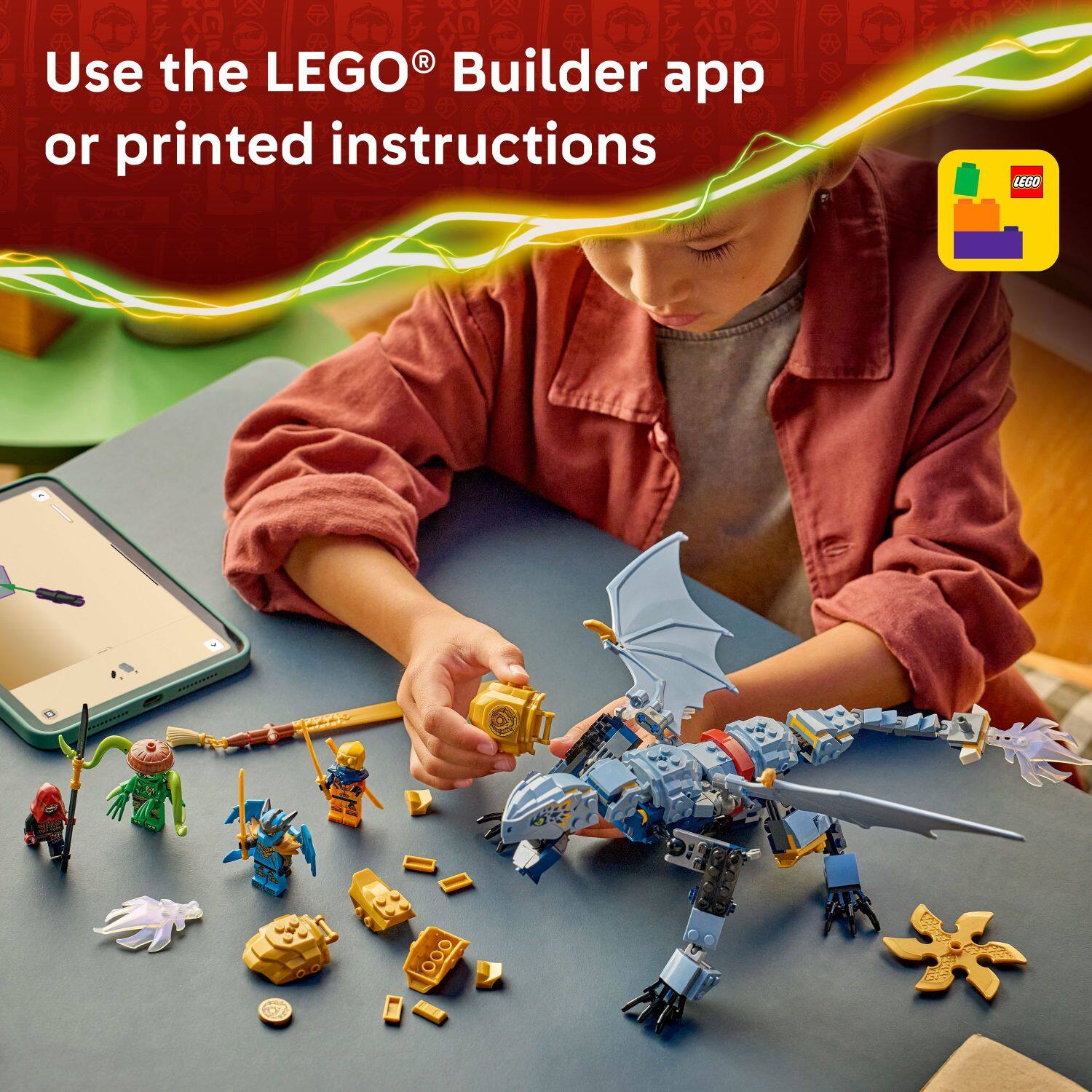 Use the LEGO® Builder app or printed instructions