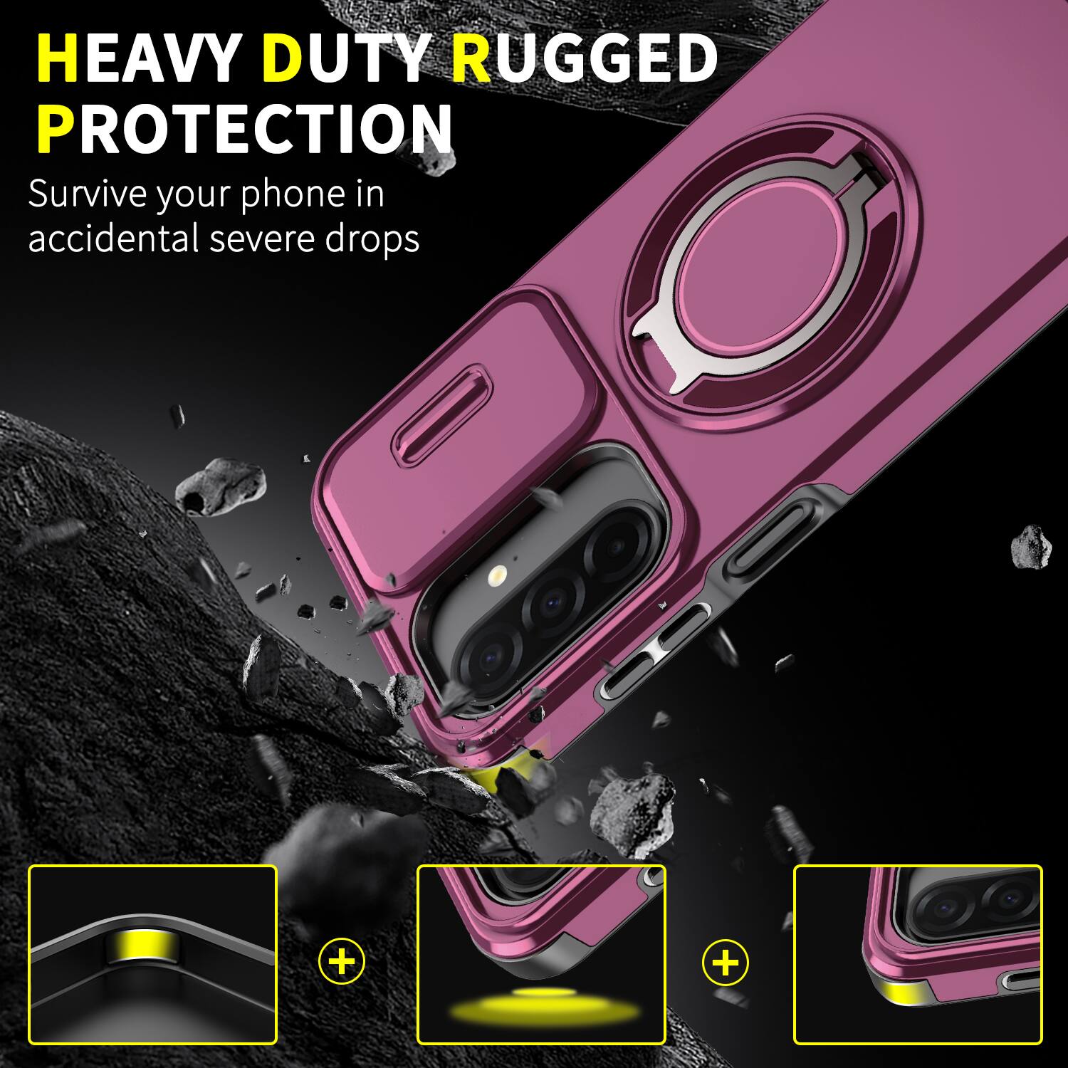 HEAVY DUTY RUGGED PROTECTION  
Survive your phone in accidental severe drops