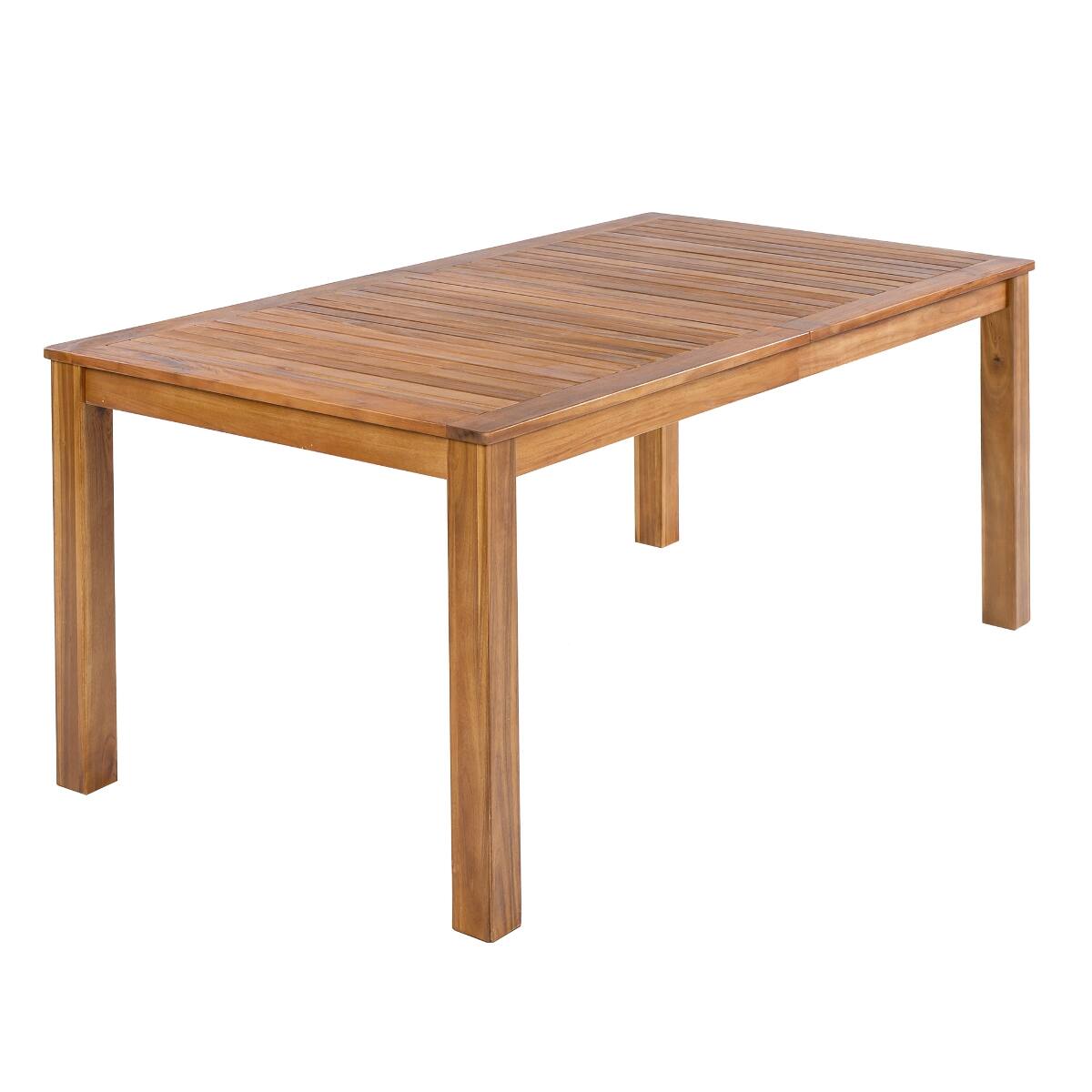 Alt View 2. Loheer - Loheer 67 Inch Acacia Wood Dining Table Rectangular Outdoor Table for Patio or Dining Room - Natural.