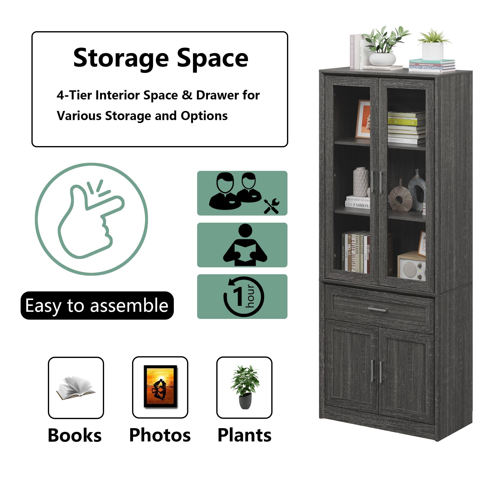 Storage Space 4-Tier Interior Space & Drawer for Various Storage and Options

Easy to assemble 1 hour

Books
Photos
Plants