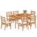 Alt View 1. Gymax - Gymax 7PCS Patio Acacia Wood Dining Set w/ 1.97'' Umbrella Hole & Cushions for Backyard - Natural.