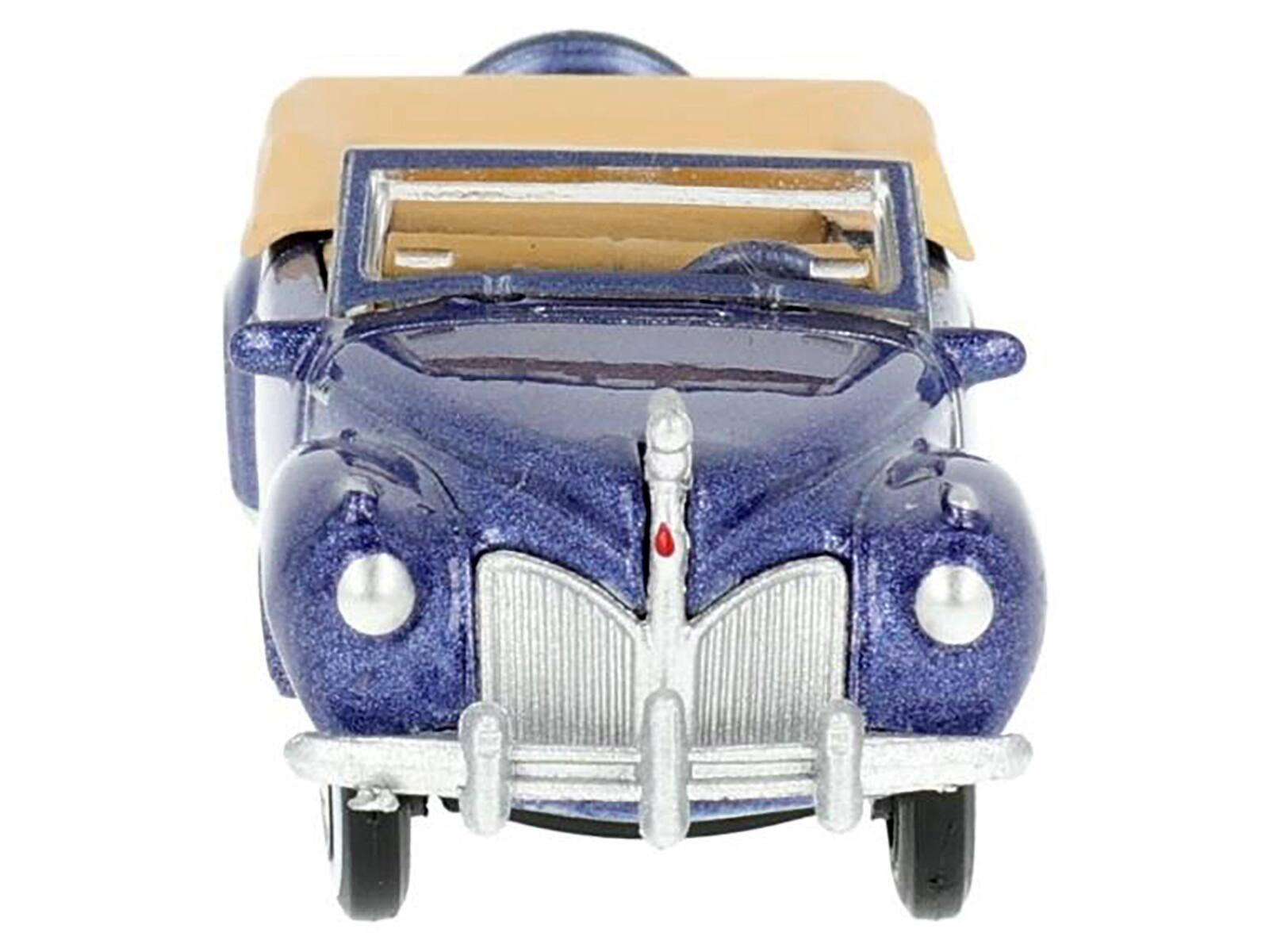 Alt View 2. Oxford Diecast - 1941 Lincoln Continental Convertible Darian Blue Metallic with Tan Interior 1/87 (HO) Scale Model Car by Oxford Diecast.