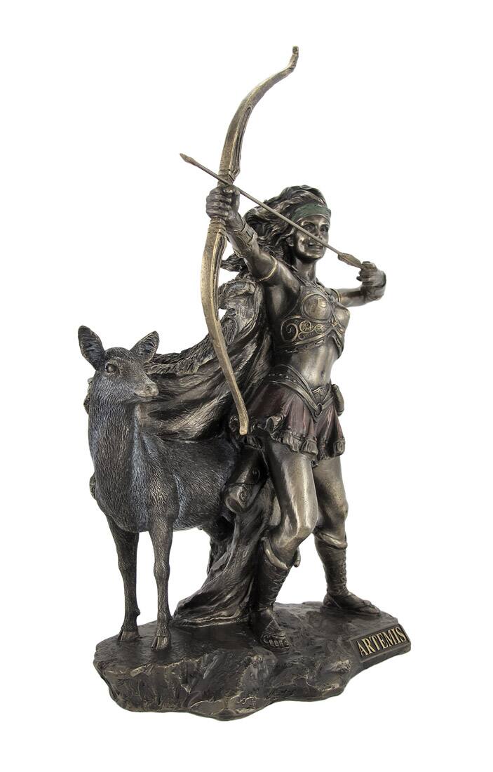 Alt View 2. Veronese Design - Bronzed Artemis Goddess of Hunting and Wilderness Statue - Bronze.