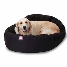 Majestic Pets - Majestic Pet 40 Inch Bagel Calming Dog Bed Washable 40x29x9 (Inch) Black - Poly/Cotton Black