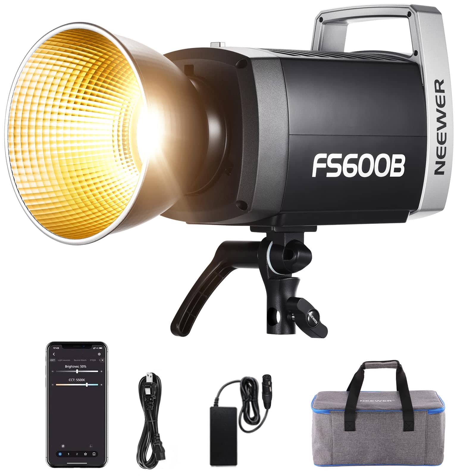 Neewer - FS600B 600W Bi-color COB LED Light - Black