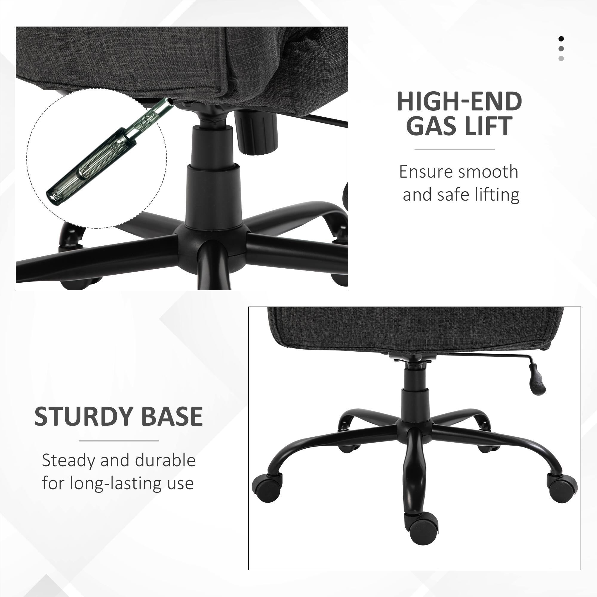 HIGH-END GAS LIFT
Ensure smooth and safe lifting

STURDY BASE
Steady and durable for long-lasting use