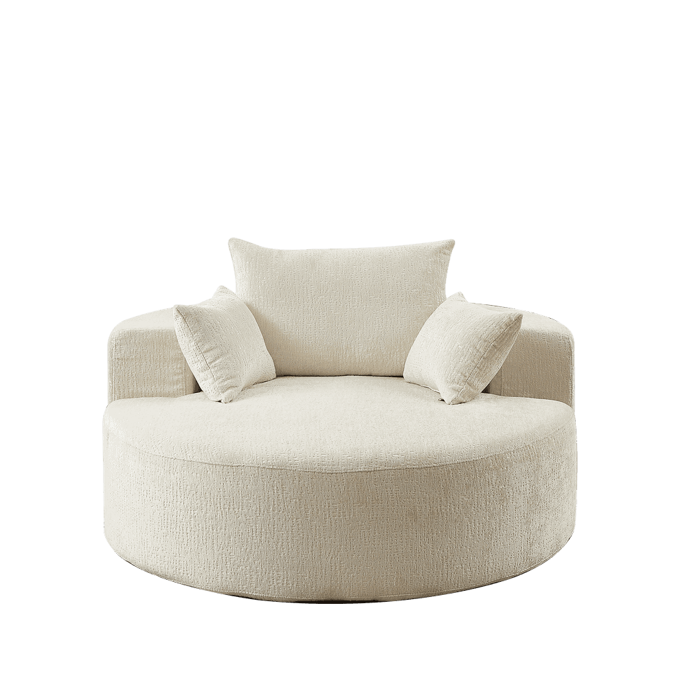 Alt View 8. Resenkos - 35"H Chenille Single Sofa, Fluffy Modern Sleeper Chair for Living Room & Bedroom, No Assembly, Beige - Beige.