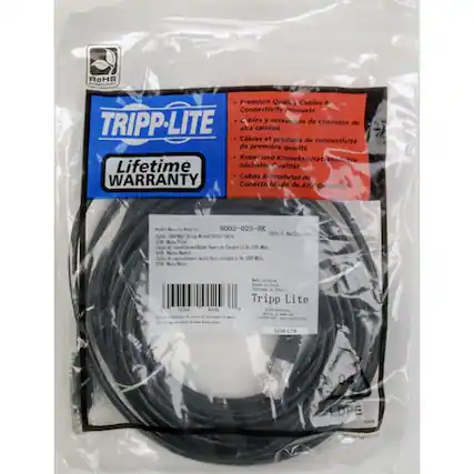 RoHS Premium Quality Cables & Connectivity Products
Cables et produits de connectivité de première qualité
Kabel und Konnektivität
Lifetime highest quality
Cabos & Produtos de Conectividade de Alta Qualidade
Cables & Connectivity Products
TRIPP-LITE
Lifetime WARRANTY
N002-025-BK
2238