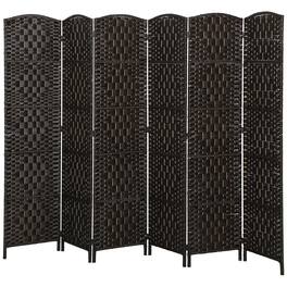 Homcom - Divider, 6 Panel Folding Privacy Screen - Coffee