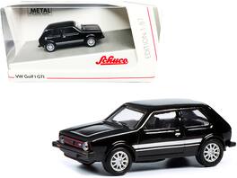 Volkswagen Golf I GTI Stripes 1/87 (HO) Diecast Model Car by Schuco - Black with Silver