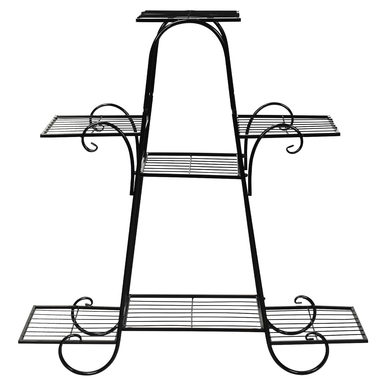 Alt View 4. SlickBlue - 7-Tier Metal Garden Plant Stand for Flower Pots, Herbs, and Decorative Plants - Black.