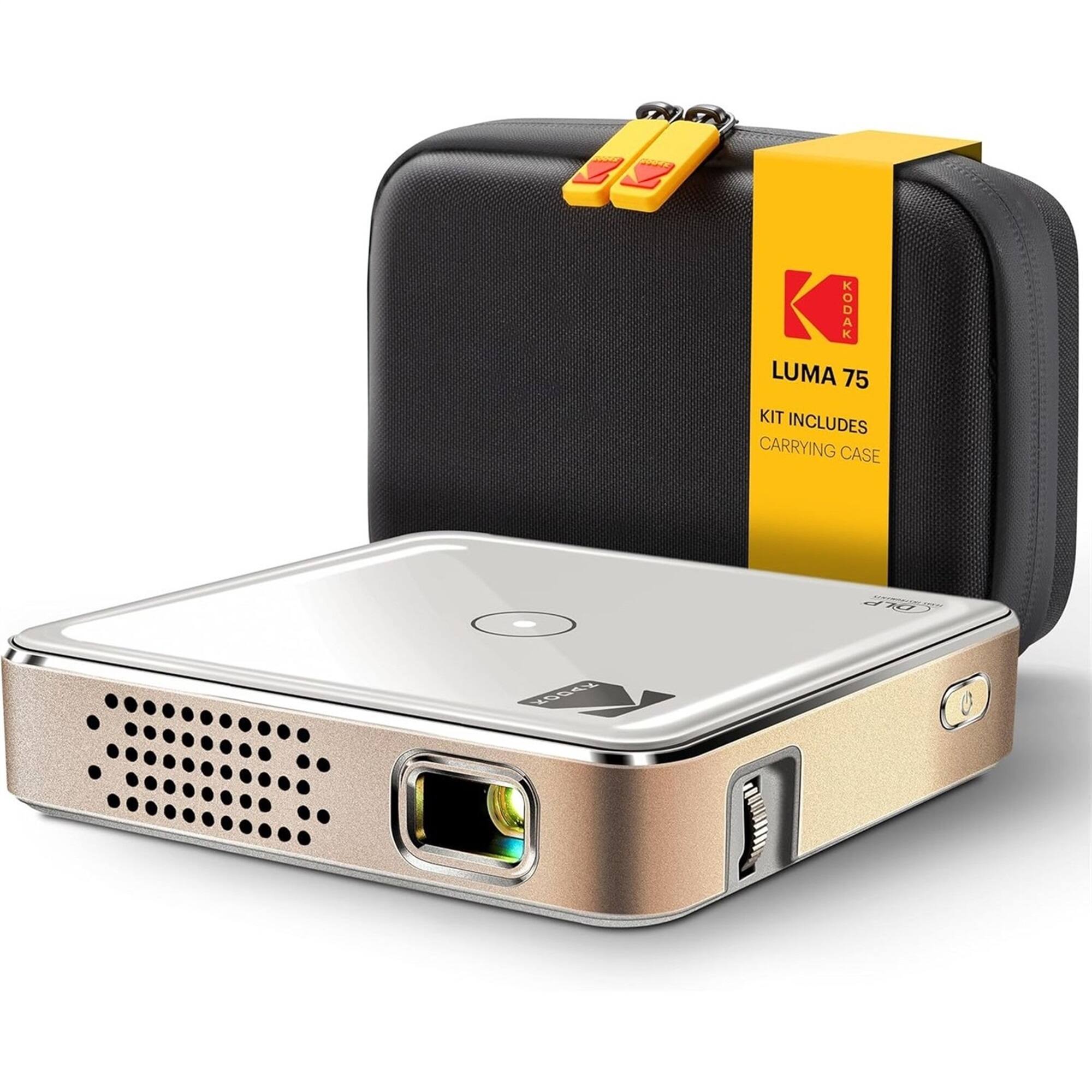 Kodak - Luma 75 Ultra Mini Projector, Portable Pico Projector with Carrying Case - White