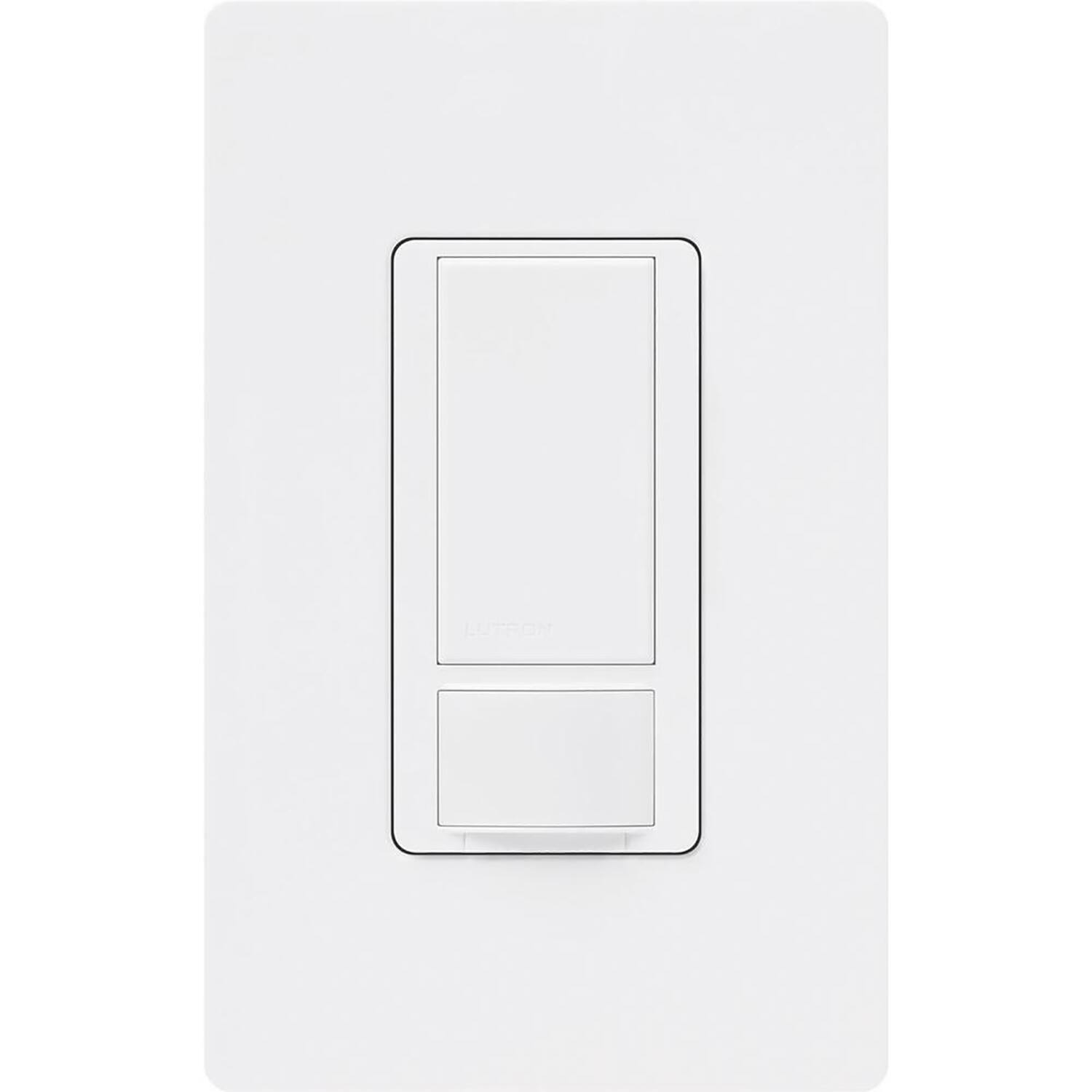 Left. Lutron - Lutron 2 amps Single Pole Motion Sensor Alarm/Sensor Switch White 1 pk - White.