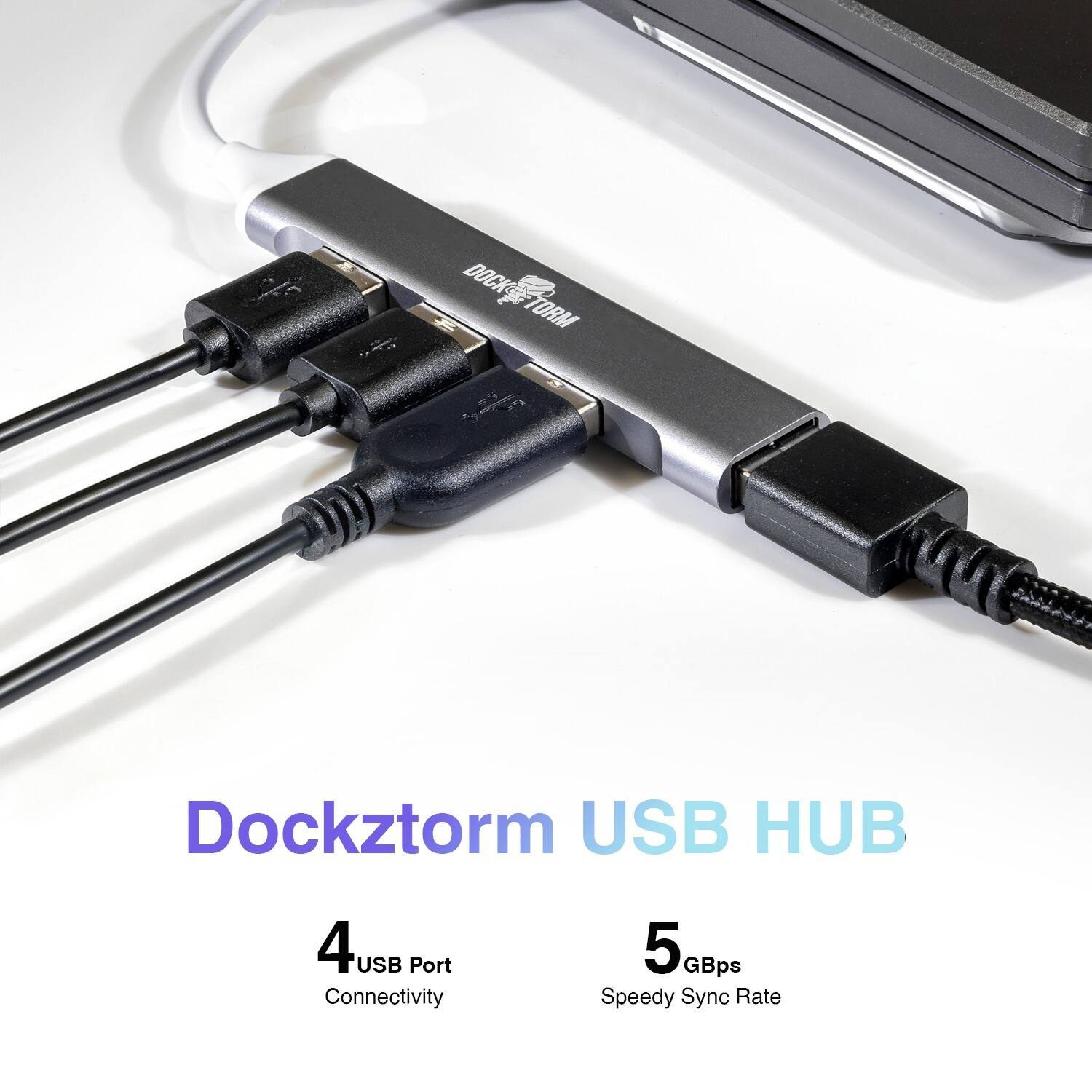 Dockzstorm USB HUB  
4 USB Port Connectivity  
5 Gbps Speedy Sync Rate