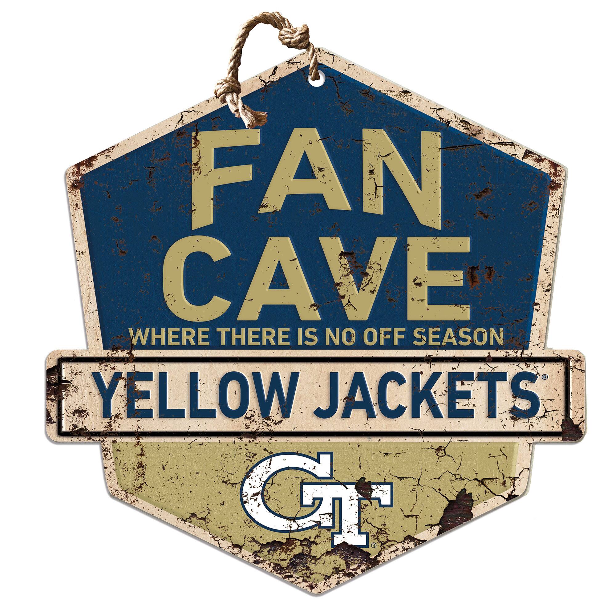 Georgia Tech Yellow Jackets Fan Cave Badge Sign