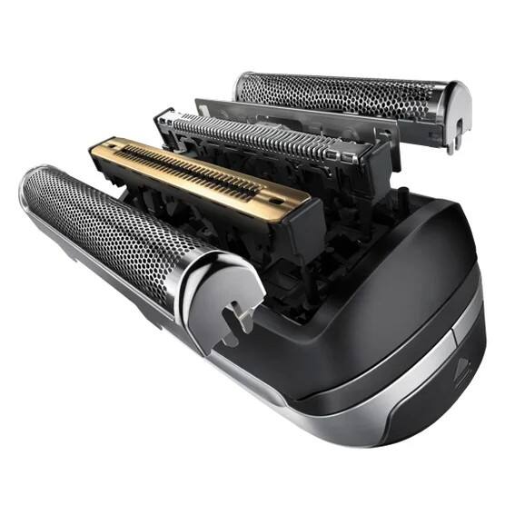 Left. Braun - Braun Series 9 Sport + Electric Shaver with Clean and Charge Station and Travel Case - Black.