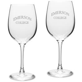 Jardine - Emerson College Lions 16oz. 2-Piece Traditional White Wine Glass Set - Multicolor