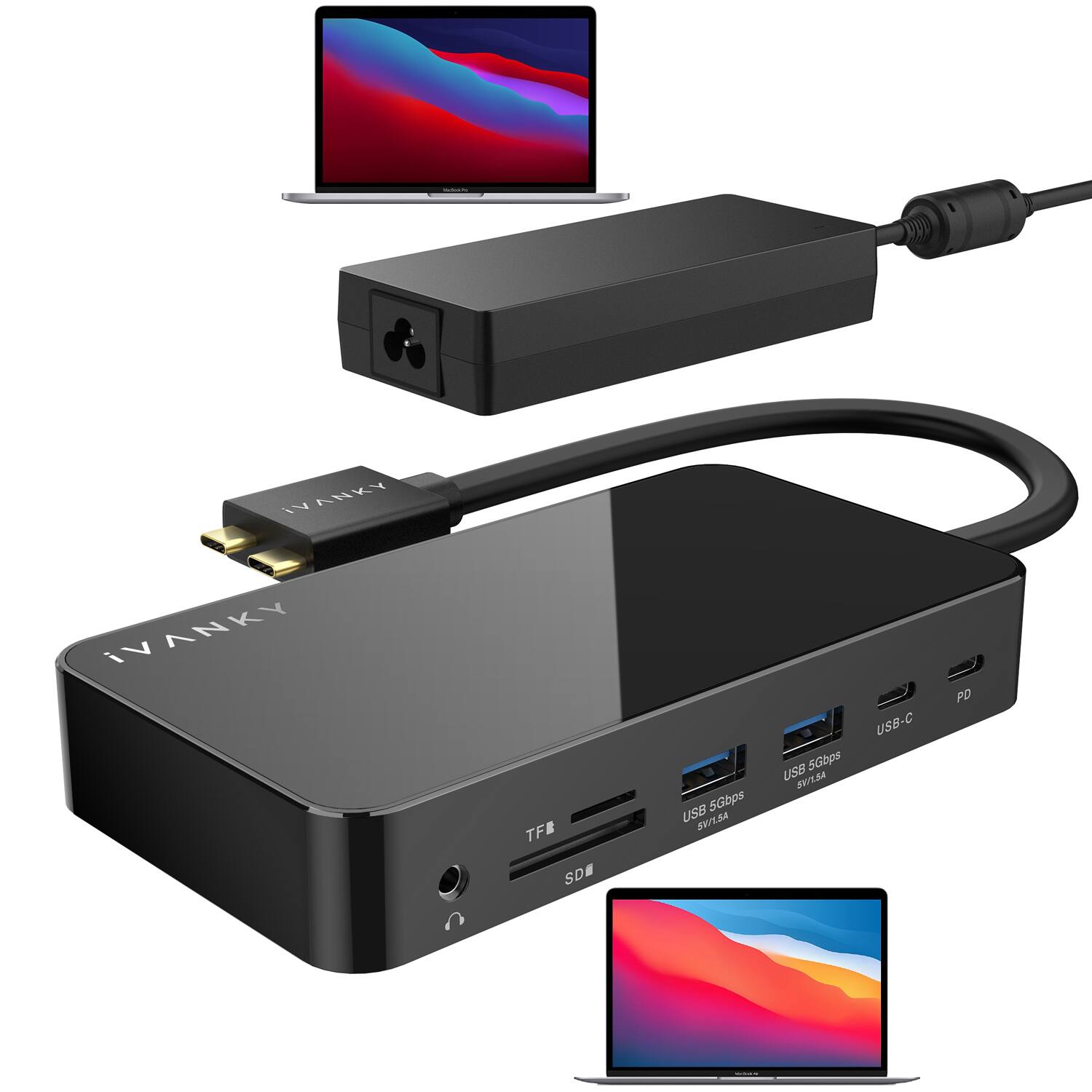 iVANKY  
USB 5Gbps  
USB 5Gbps  
USB-C PD  
TF  
SD